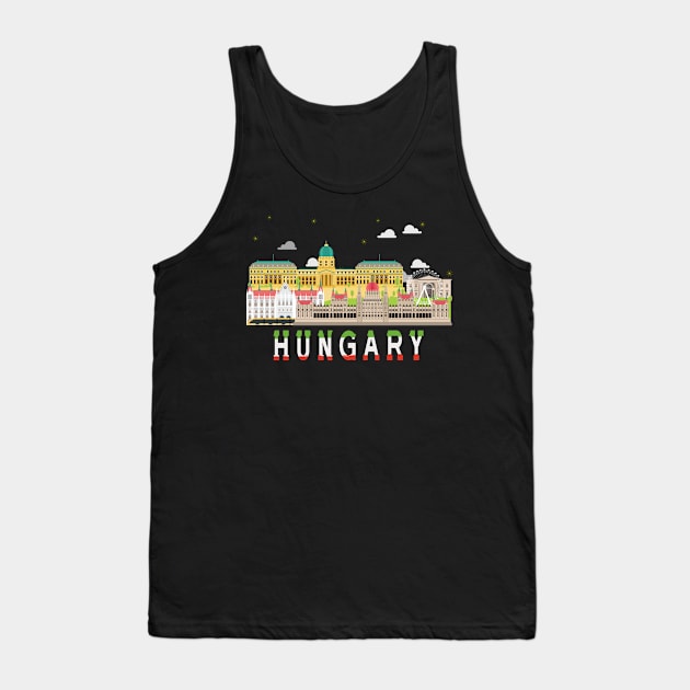 Cool budapest Hungarian Shirt Awesome Men Women Kids Tank Top by kaza191